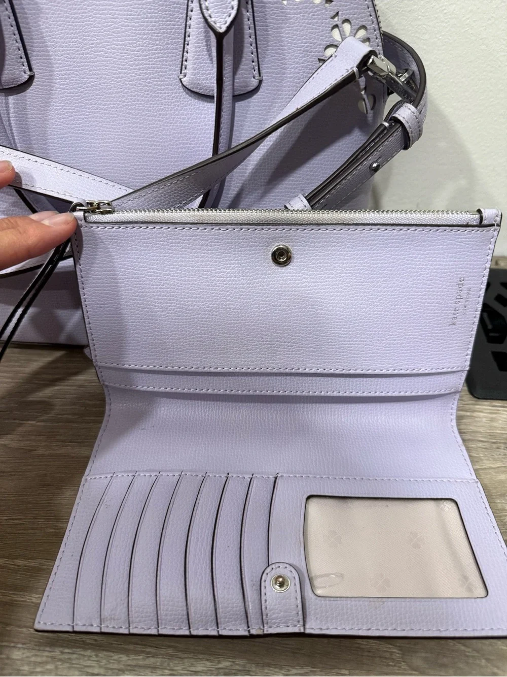kate spade Lilac Floral Cutout Dome Satchel